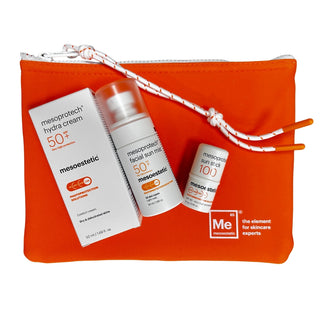 mesoprotech® saules aizsarglīdzekļu komplekts kosmētikas somiņā